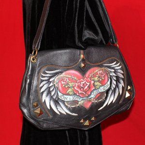 RARE Angel Wing Live to Love Isabella Fiore Limited Edition Saddle Bag Purse